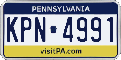 PA license plate KPN4991