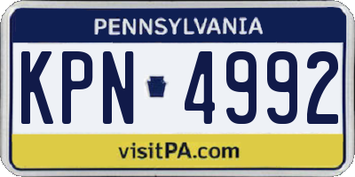 PA license plate KPN4992
