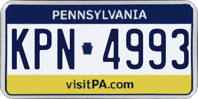 PA license plate KPN4993