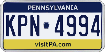 PA license plate KPN4994