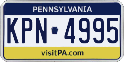 PA license plate KPN4995