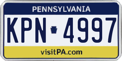 PA license plate KPN4997