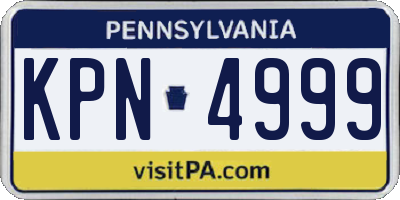 PA license plate KPN4999