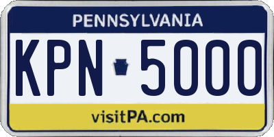 PA license plate KPN5000