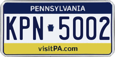 PA license plate KPN5002