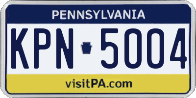 PA license plate KPN5004
