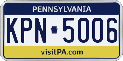 PA license plate KPN5006