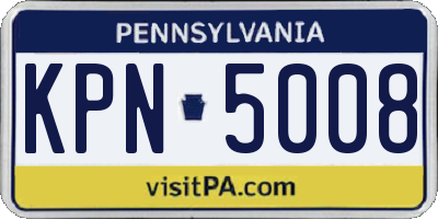 PA license plate KPN5008