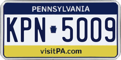 PA license plate KPN5009
