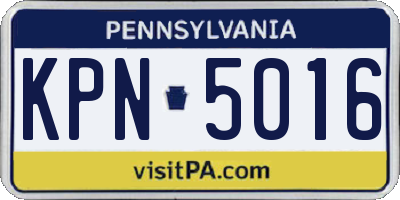PA license plate KPN5016