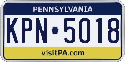PA license plate KPN5018