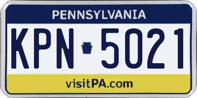PA license plate KPN5021