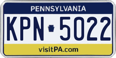 PA license plate KPN5022