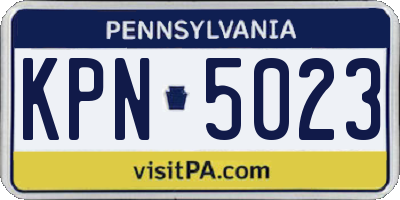 PA license plate KPN5023