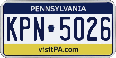 PA license plate KPN5026