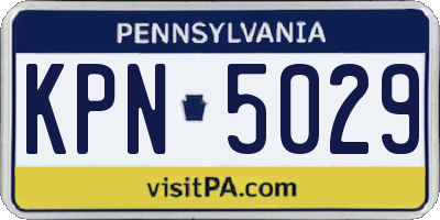 PA license plate KPN5029
