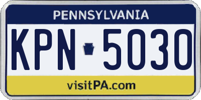 PA license plate KPN5030