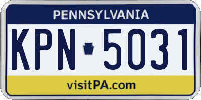 PA license plate KPN5031