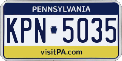 PA license plate KPN5035