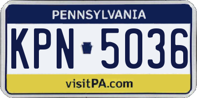 PA license plate KPN5036