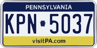 PA license plate KPN5037