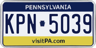 PA license plate KPN5039