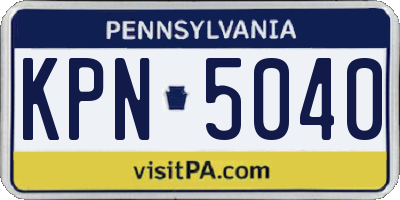 PA license plate KPN5040