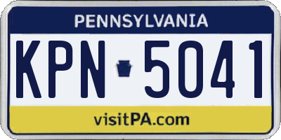 PA license plate KPN5041