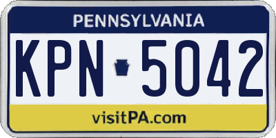 PA license plate KPN5042