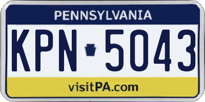 PA license plate KPN5043