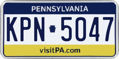PA license plate KPN5047