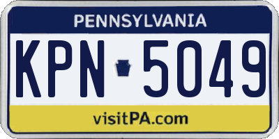 PA license plate KPN5049