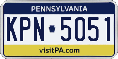 PA license plate KPN5051