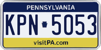PA license plate KPN5053