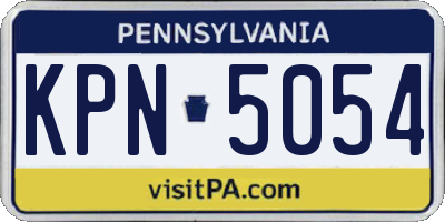PA license plate KPN5054