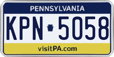 PA license plate KPN5058
