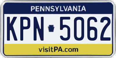 PA license plate KPN5062