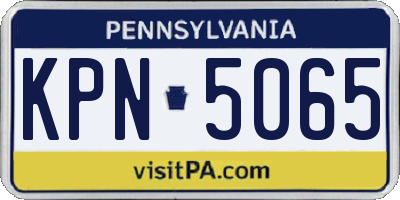 PA license plate KPN5065