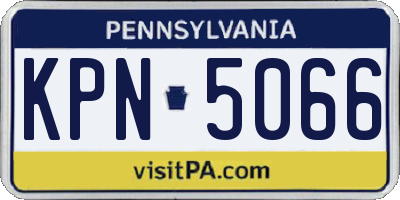 PA license plate KPN5066