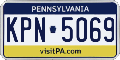 PA license plate KPN5069