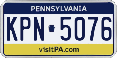 PA license plate KPN5076