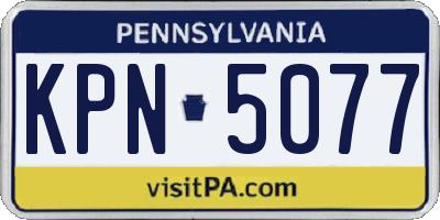 PA license plate KPN5077