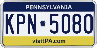 PA license plate KPN5080
