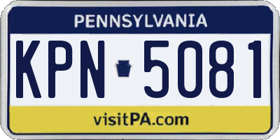 PA license plate KPN5081