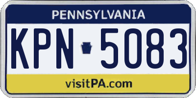 PA license plate KPN5083