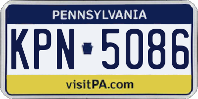 PA license plate KPN5086