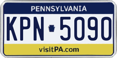 PA license plate KPN5090