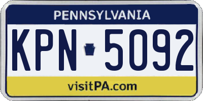 PA license plate KPN5092