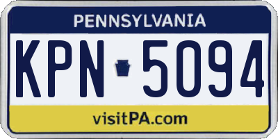 PA license plate KPN5094