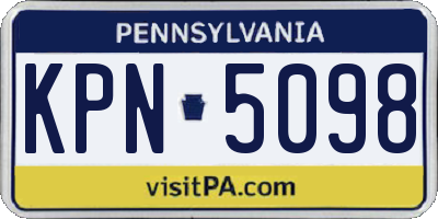 PA license plate KPN5098